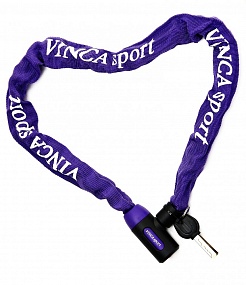 Велосипедный замок Vinca Sport, цепь, на ключ, тканевая-оболочка, 6 х 1000мм, фиолетовый, VS 101.759 violet