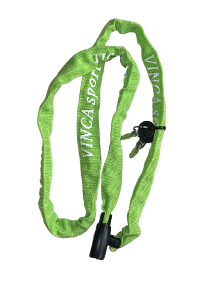 Велосипедный замок Vinca Sport, цепь, на ключ, тканевая-оболочка, 4 х 1200мм, зеленый, VS 747green